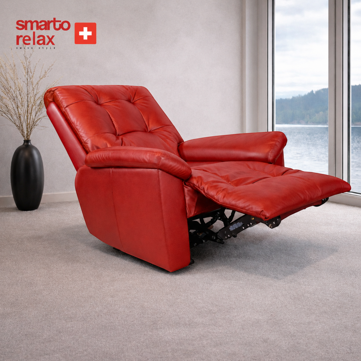 Smarto Relax TV Koltuğu Zürih VIP Elektrikli Sırt Dayanağı Kontrol Panelli Ergonomik  Deri Dekoratif Baba Koltuğu