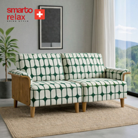 Smarto Relax İstanbul İkili Koltuk 180 cm – Polyester Kumaş, Ahşap İskelet, Ahşap Ayak